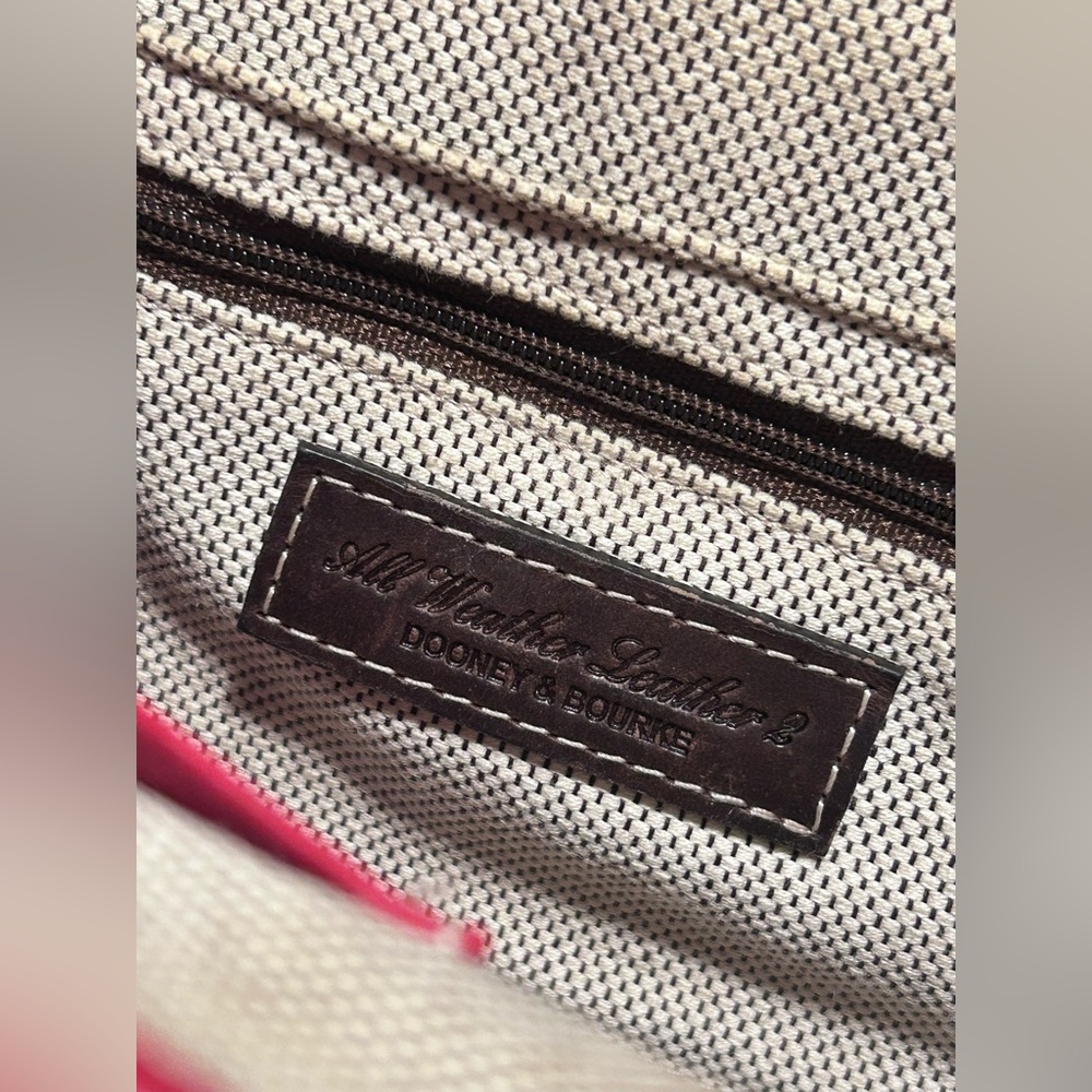 RARE Dooney & Bourke Red Top Handle Leather Satchel Manufacturer Sample Bag - Picture 9 of 13
